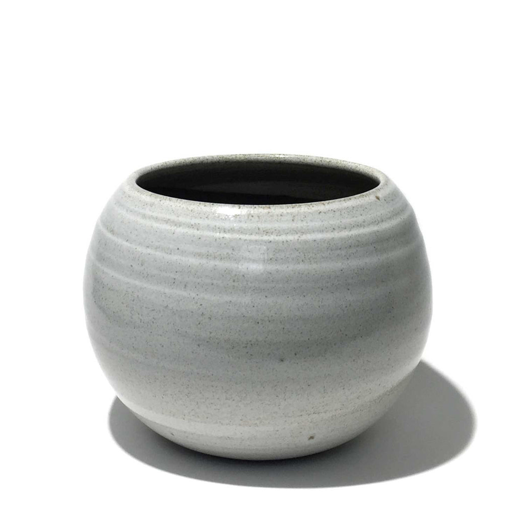 White Stoneware Round Planter The Bonsai Shop Dandy Farmer